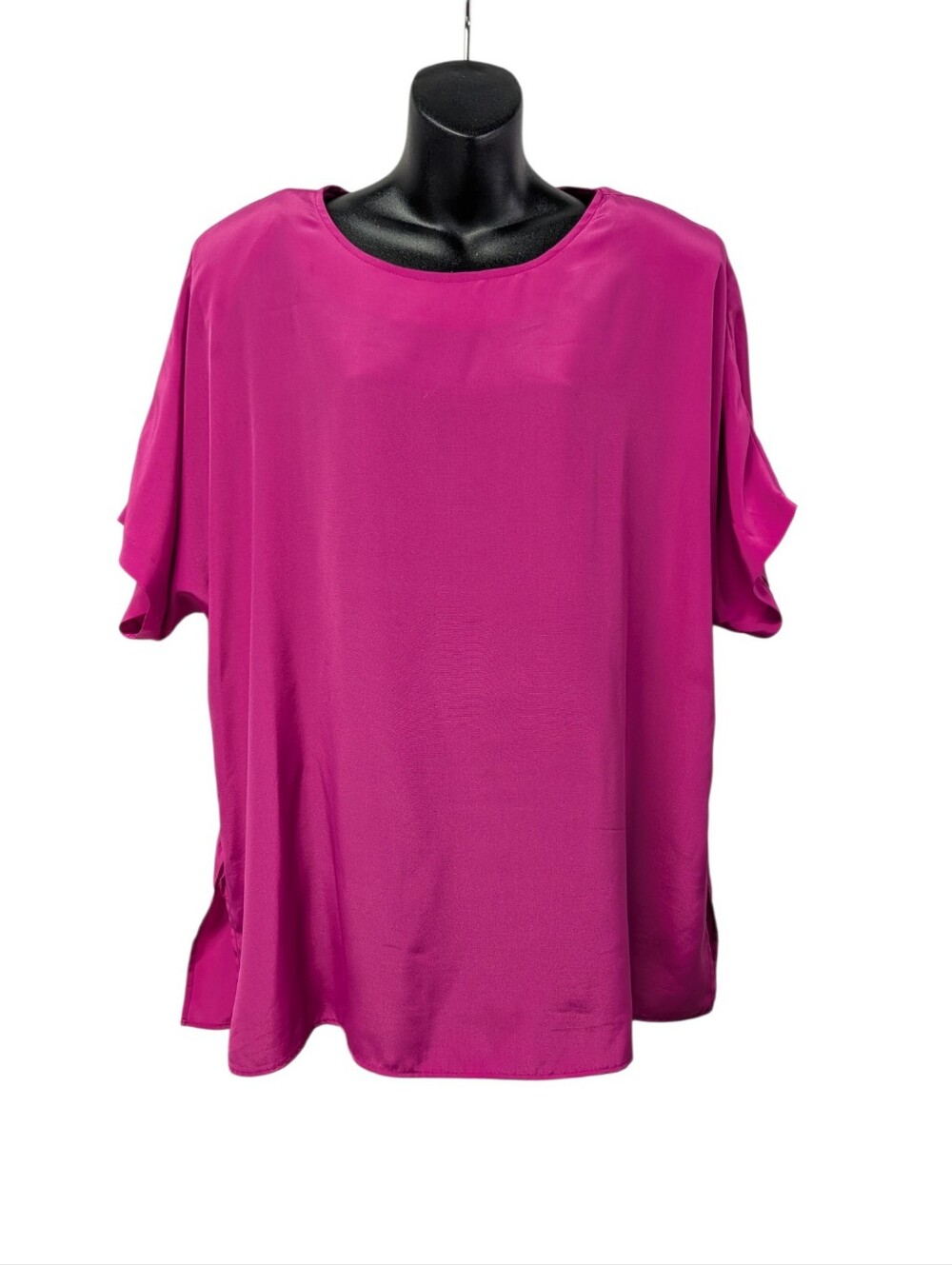 Stokes O. Sport Womens Pink Solid Round Neck Short Sleeve Pullover Blouse 18W
